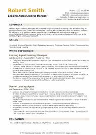 Leasing Agent Resume Samples Qwikresume