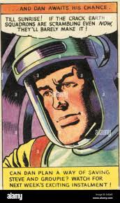 1950s UK Dan Dare The Eagle Comic/ Cartoon Plate Stock Photo