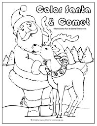 A comet coloring page to color, print or download. Santa And Comet Printable Coloring Page