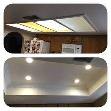 There's even outdoor recessed lighting for spaces like patios. Az Recessed Lighting Kitchen Conversion One Of Our Great Passions Removal Of Tray Ceil Kitchen Recessed Lighting Lighting Makeover Kitchen Lighting Remodel