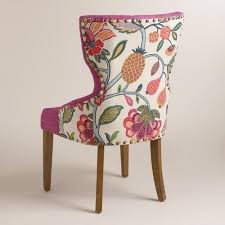 Timeless Grace Floral And Pink Linen Maxine Dining Chair Purple Dining Chairs World Market Dining Chairs Dining Room Chair Cushions