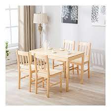 5 Piece Pine Wood Dining Table And Chairs Dining Table Set Kitchen Dining Room Kitchen Table Settings Wood Kitchen Table Set Wood Dining Room Set