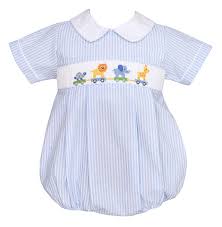 Anavini Baby Boys Blue Striped Smocked Animal Toy Parade Bubble Boys Smocked Outfits Childrens Clothes Baby Boy Blues