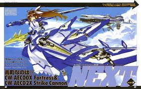 takamachi nanoha, raising heart, strike cannon, and fortress (lyrical nanoha  and 1 more) drawn by kurogin | Danbooru