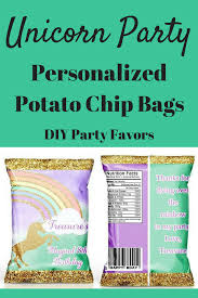 Chip Bag Birthday Nutrition Facts Label Template Personalized Potato Chip Bags For A Unicorn Party Unicorn Theme Party Favors Diy Party Favors For Unico Diy Party Favors Chip Bags Unicorn Birthday Parties