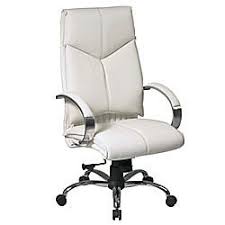 Office Star Pro Line Ii Deluxe High Back Leather Chair 47 H X 25 14 W X 27 D White By Office Depot Officemax White Leather Chair White Leather Office Chair