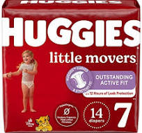 Huggies Little Movers Baby Diapers Size 7 (41+ lbs) - 14 Count