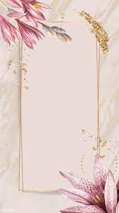 Download Premium Vector Of Pink Amaryllis Pattern With Gold Frame Vector Floral Poster Flower Background Wallpaper Floral Background