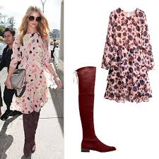 The Best Skirt Length Boot Height Pairings To Try Dress Boots Outfit Fashion Celebrity Style Inspiration