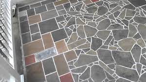 Slate Tile Mosaic Patio In Albany Patio Flooring Mosaic Flooring Patio Tiles