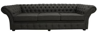 Chic sofa wrapped in a modern black and white herringbone fabric. Chesterfield Balmoral 4 Seater Sofa Settee Harris Tweed Herringbone Peatland Wool Traditional Sofas
