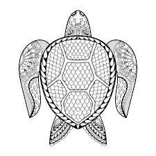 Adult coloring books are also available. Hand Drawn Sea Turtle For Adult Coloring Pages In Doodle Zentangle Tribal Style Mehndi Ethnic Ornamental Tattoo Henna Pattern Stock Vector Illustration Of Decoration Element 65143537
