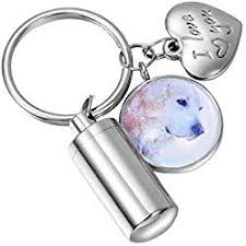 Have custom cremation jewelry created from the ashes. Pet Memorial Custom Photo Dog Cremation Urn Keychain Ashes Keepsake Key Ring With Free Engravi Dog Cremation Pet Memorial Ideas Dogs Personalized Dog Memorial