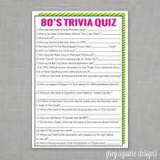 So if you're looking for a great resource on trivia questions to use as icebreaker games for adults, look. 80 S Trivia Quiz Game Etsy In 2021 80s Birthday Parties Trivia Quiz Trivia