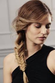 9.) curly side ponytail for prom night: Pretty Prom Picture With Fishtail Side Braid And Side Bangs With Highlights