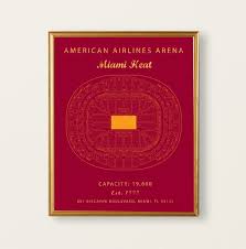 American Airlines Arena Seating Chart Miami Heat Miami Heat Sign Miami Heat Poster Miami Heat Prints Gift For Miami Heat Fan Vintage