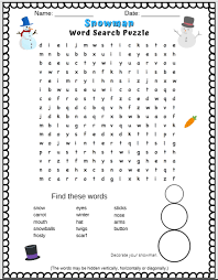 Kids love games and because online games are such a terrific resource, parents and teachers have begun using online games to teach. Snowman Word Search Puzzle For Kids Free Printable Pdf Puzzletainment Publishing
