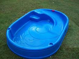 Blue Plastic Garden Pool With Slide Built In Plastic Pool Backyard Plastic Gard Backyard Blu Plastic Swimming Pool Plastic Pool Kids Plastic Swimming Pool