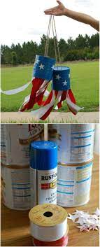 Coffee Can Fourth Of July Windsock Coffee Can Crafts Aluminum Can Crafts Upcycle Coffee