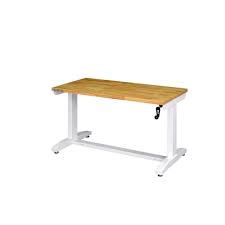 Husky 46 In Adjustable Height Work Table In White Holt46xdbj2 The Home Depot In 2020 Adjustable Height Work Table Adjustable Height Workbench Work Table