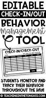 An Editable Check In Check Out Sheet For Schools Using Pbis Classroom Behavior Management Pbis Primary Teachers Resources