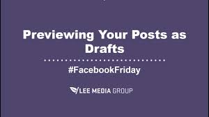 Adespresso does not automatically save a draft of your facebook campaigns. How To Save Drafts On Facebook Lee Media Group