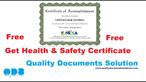 In england and wales there are approximately 25. Free Health Safety Certificate Qds Quality Documents Solution Youtube