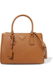 Tan Galleria Medium Textured Leather Tote Prada Leather Tote Leather Bags