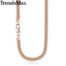 Trendsmax 6mm 50cm 60cm Gold Chain For Men Women S Necklace Rose Gold Swirl Link Party Jewelry Gn223