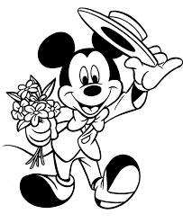 Coloring pages disney moana for kids halloween girls mouse. Mickey Mouse Valentines Day Coloring Pages Drawing Free Image Download