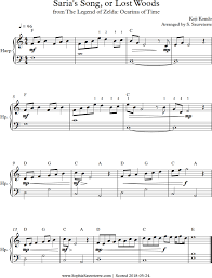 Click the tab above to enlarge. The Legend Of Zelda Ocarina Of Time Saria S Song Lost Woods Arranged For Easy Harp With Chords Sophie Sauveterre