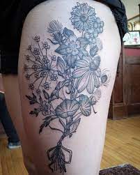 Thinning Air Flower Thigh Tattoos Wildflower Thigh Tattoo Wildflower Tattoo Thigh
