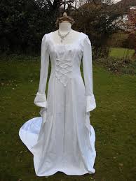 Celtic White Goddess Medieval Renaissance Handfasting Wedding Gown Dress 8 To 14 Simple Long Dress Dresses Medieval Wedding Dress