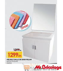 Meuble salle de bain miroir avec étagère. Promo Mr Bricolage Maroc Meuble Salle De Bain Milan 1299dhs