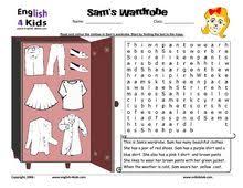 Esl Kids Worksheets Clothes And Colours Worksheets Kids Lab Worksheets For Kids English Fun