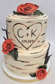 2 Tier Birch Tree Wedding Cake 20th Anniversary 2 Tier Birch Tree Cake With Fall Flowers By Flavor Cupcakery Flavor Cupcakery Birch Tree Cakes Cupcake Bakery
