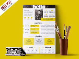 Creative And Elegant Resume Template Free Psd Download Psd