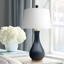Mia Dark Navy Blue Porcelain Vase Accent Table Lamp 61y75 Lamps Plus In 2020 Lamp Table Lamp Blue Table Lamp