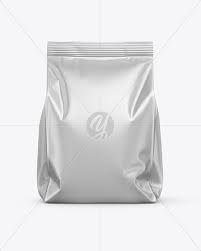 Download Matte Metallic Food Bag Mockup Front View In Bag Sack Mockups On Yellow Images Object Mockups