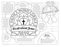 Reformation Art Luther S Rose It S All About Jesus Faith Word Grace Truth Free Coloring Page Luther Rose Reformation Day Reformation Sunday