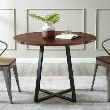 60 urban blend dining table dark. 40 Urban Industrial Metal Wrap Round Dining Table In Dark Walnut Black Walker Edison Tw40rdwradw
