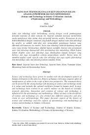 Teknologi telah berjaya memudahkan pelbagai kerja seharian kita. Pdf Sains Dan Teknologi Dalam Ketamadunan Islam Analisa Epistemologi Dan Metodologi Science And Technology In Islamic Civilization Analysis Of Epistemology And Methodology Sn Hanim Academia Edu