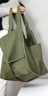 Green Large Oversized Tote Shoulder Bag Large Hobo Bag Sh Green Large Oversized Tote Shoulder Bag Large Hobo Bag Deri Canta Cantalar Canta Modelleri