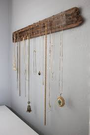 Necklace Organizer Made With Reclaimed Wood Hooks For Etsy Diy Jewelry Hanger Jewelry Hanger Home Diy