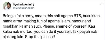 Check spelling or type a new query. Geram Agama Bts Jadi Trending Armys Akhirnya Kantoikan Grup Telegram Kerja Haters Buzzkini