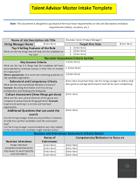 Hr manager job descriptions vary tremendously based in industry, the size of the organization a hr manager will be working for along with many other factors. Talent Advisor Initial Hiring Manager Meeting Template