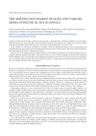Pdf The Shifting Boundaries Of Elite And Tabloid Media In Political Sex Scandals