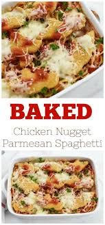 Baked Chicken Nugget Parmesan Spaghetti Recipe Get His Easy Meal Idea Today Featur Chicken Nugget Recipes Baked Chicken Nuggets Chicken Nugget Parmesan Recipe