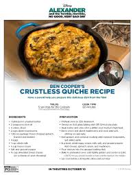 Alexander And The Terrible Horrible No Good Very Bad Day Movie With Quiche Recipes Recipes Crustless Quiche