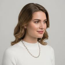 Collier Homme Argent Grains de Cafés 8mm x 50cm Ref. 33154